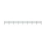 Panneau de clture avec poteaux fer 13, 6 x 0, 8 m vert