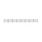 Panneau de clture avec poteaux fer 13, 6 x 1, 2 m vert