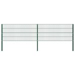 Panneau de clture avec poteaux fer 3, 4 x 0, 8 m vert