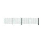 Panneau de clture avec poteaux fer 6, 8 x 1, 2 m vert