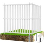 Panneau de clture pvc - vevor - blanc122x122cm - pvc - avec piquets mtalliques pour accessoires sols ...