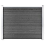 Panneau de clture wpc 180x146 cm noir