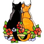 Panneau de fenêtre en verre teinté pour chats, attrape - soleil suspendu, ornements, décoration de la ... Panneau de fenêtre en verre teinté pour chats, attrape - soleil suspendu, ornements, décoration de la ...