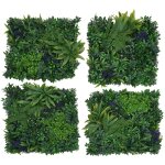 Panneau mural hwc - o95, mur v�g�tal, d�coration murale, plante artificielle, int�rieur / ext�rieur, ...