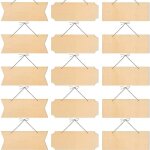 Panneau suspendu en bois inachev�, 15 pi�ces, plaque de bois d�corative vierge, banni�res en tranches ...