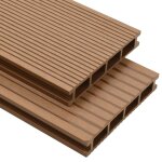 Panneaux de terrasse avec accessoires wpc 10 m 2, 2 m teck