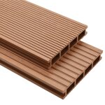 Panneaux de terrasse avec accessoires wpc 16 m 2, 2 m marron
