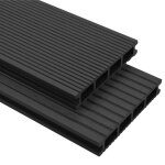 Panneaux de terrasse wpc avec accessoires 16m 2, 2m anthracite