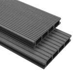 Panneaux de terrasse wpc avec accessoires 40 m 4 m gris