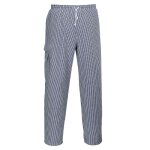 Pantalon de cuisine portwest chester 100% coton blanc / bleu s Pantalon de cuisine portwest chester 100% coton blanc / bleu s