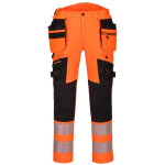 Pantalon dx4 haute - visibilit� avec poches flottantes d�montables couleur : orange / noir taille 38 ...