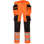 Pantalon dx4 haute - visibilit� avec poches flottantes d�montables couleur : orange / noir taille 54 ...