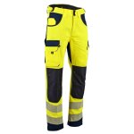 Pantalon hv avec poches genouill�res en oxford lma defense jaune fluo 40