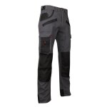 Pantalon de travail multipoches à genouillères gris / noir 1261 argile - lma Pantalon de travail multipoches à genouillères gris / noir 1261 argile - lma