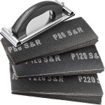 Papier abrasif poncage placo pltre feuilles patins ponceuse 30pcs (10 x p80 / p120 / p220) + bloc de ...
