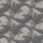 Papier peint asiatique profhome 378593 - gu papier peint intiss� lisse avec des motifs animaux mat noir ...