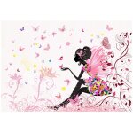 Papier peint enfant f�e papillons intiss� panoramique 300x210 cm - colle inclus - chambre enfant - moderne ...