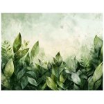 Papier peint feuilles vert intiss� panoramique 400x280 cm - colle inclus - chambre et salon - moderne ...
