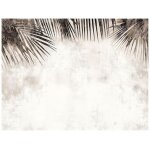 Papier peint feuilles vintage b�ton boho intiss� panoramique 400x280 cm - colle inclus - chambre et salon ...
