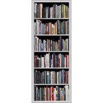 Papier peint panoramique intiss?, photo repr?sentant une biblioth?que moderne blanche, avec un m?lange ...