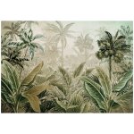 Papier peint panoramique intiss� jungle feuilles 400x280 cm - colle inclus - chambre et salon - moderne ...