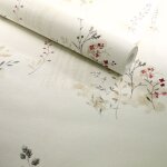 Papier peint vinyle sur intiss� - aquarelle - fleurs champ�tres rouge decoweb. com - rouleau(x)