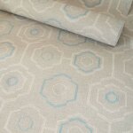 Papier peint vinyle sur intiss� - r�tro - motif bleu et beige sur toile de lin decoweb. com - rouleau(x) ...