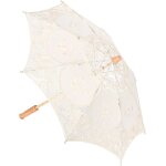 Parapluie en dentelle vintage, broderie artisanat coton, parasol mariage fleurs de marie pour photo ...