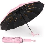 Parapluie pliable coupe - vent 12 baleines renforces pour homme et femme, compact, lger, ouverture ...