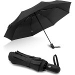 Parapluie pliant coupe - vent 105 cm avec ouverture a bouton, 8 lattes en fibre de verre, poigne antidrapant ...