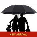 Parapluie pliant coupe - vent pour homme et femme, super grand, double, ensoleill et pluie, toute la ...