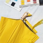 Parapluie pliant jaune, mignon et cr�atif, bouche de canard, parasol cor�en, protection solaire, rev�tement ...
