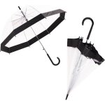 - parapluie transparent cloche pour homme et femme - ouverture automatique - bordure noire