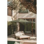 Parasol 290 cm en tissu et aluminium cannes vert olive intense - bois fonc�
