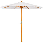 Parasol �290 cm en tissu et bois cretas blanc gardenia