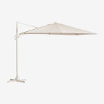 Parasol 295x295 cm en tissu et aluminium hydra blanc gardenia