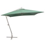 Parasol 300 x 300 cm poteau en aluminium vert vidaxl vidaxl