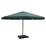 Parasol en aluminium avec base mobile diamtre: 5 m vert helloshop26 02 0008736