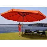 Parasol aluminium meran pro  5m avec volant terracotta