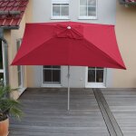 Parasol en aluminium n23, 2x3m, rectangulaire, inclinable, inoxydable bordeaux Parasol en aluminium n23, 2x3m, rectangulaire, inclinable, inoxydable bordeaux