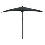 Parasol de balcon avec m�t en aluminium 300 x 150 x 253cm demi noir helloshop26 02 0008303