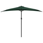 Parasol de balcon avec m�t en aluminium vert 300 x 150 cm demi helloshop26 02 0008309