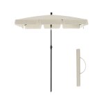 Parasol de balcon rectangulaire 1, 8 x 1, 25 m protection upf 50 + ombrelle toile avec rev�tement en ...