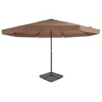 Parasol avec base portable diamtre 5 m taupe helloshop26 02 0008058