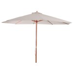 Parasol en bois, parasol de jardin florida, parasol de march�, 3m cr�me