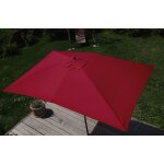 Parasol en bois, parasol de jardin florida, parasol de march, rectangulaire 2x3m bordeaux