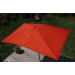 Parasol en bois, parasol de jardin florida, parasol de march, rectangulaire 2x3m terre cuite