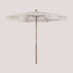 Parasol tongariki en teck et coton �320 cm