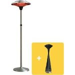 Parasol chauffant infrarouge mars - chauffage ?lectrique de terrasse ? halog?ne 2100w, ext?rieur ip44, ...