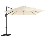 Parasol d�centr� de jardin 3 x 3 m ombrelle de terrasse toile carr�e protection solaire upf 50 + rotatif ...